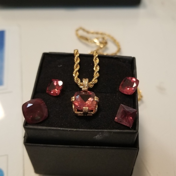 Easter Sale Vintage custom made 14k andesine sunstone  charm chain - Picture 7 of 16